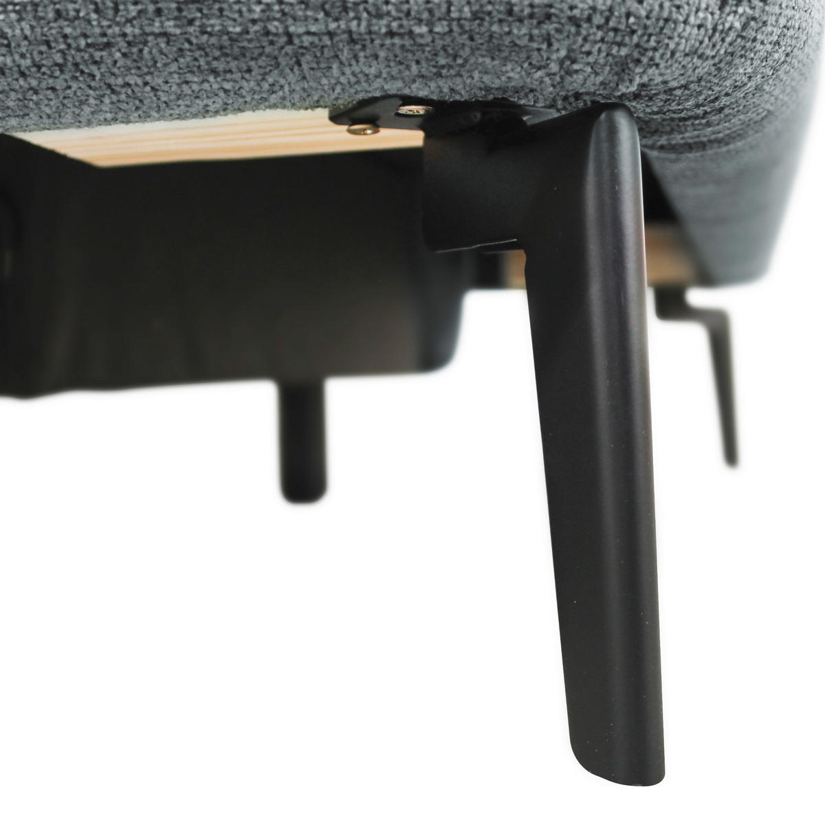 ECKSOFA in Webstoff Grau  192/260 cm  - Schwarz/Grau, Design, Textil/Metall (192/260cm) - MID.YOU