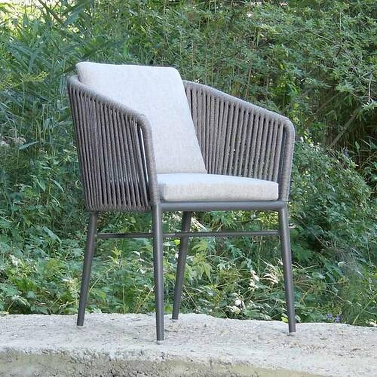 STAPELSESSEL Aluminium Graphitfarben, Grau  - Graphitfarben/Grau, MODERN, Textil/Metall (61/82/63cm) - Ambia Garden