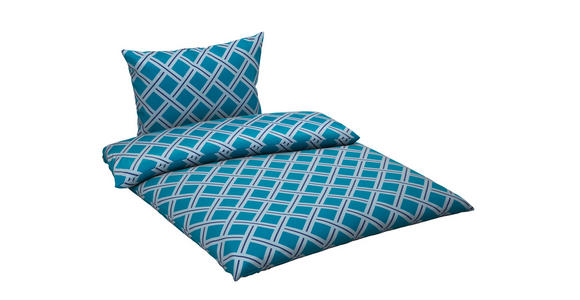 BETTWÄSCHE Satin 140/200 cm  - Türkis/Blau, Textil (140/200cm) - Novel