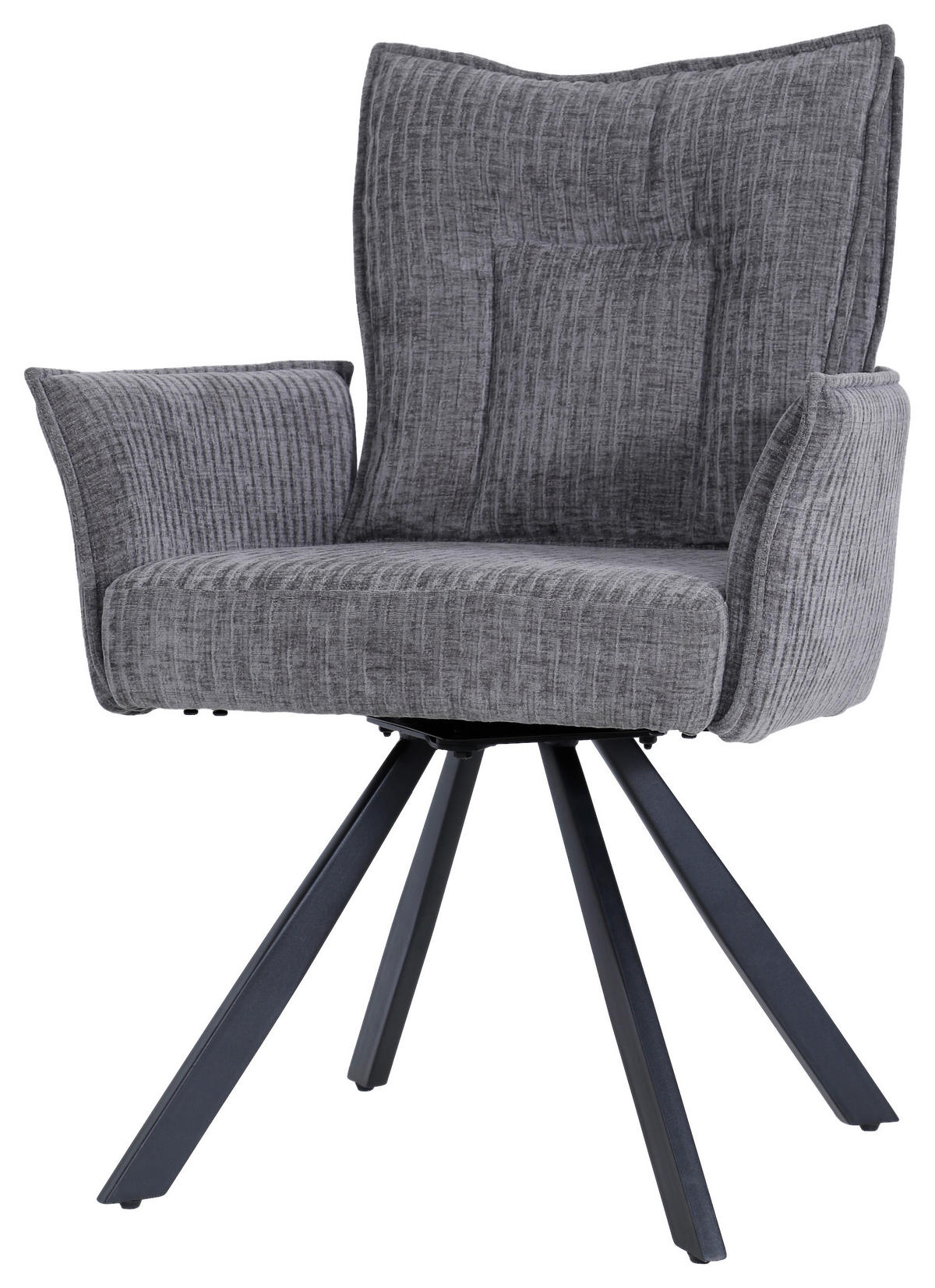 ARMLEHNSTUHL  in Eisen Webstoff  - Schwarz/Grau, MODERN, Holz/Textil (63/91/63cm) - MID.YOU