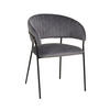ARMLEHNSTUHL  in Samt  - Schwarz/Grau, MODERN, Textil/Metall (55/80/50cm) - Livetastic