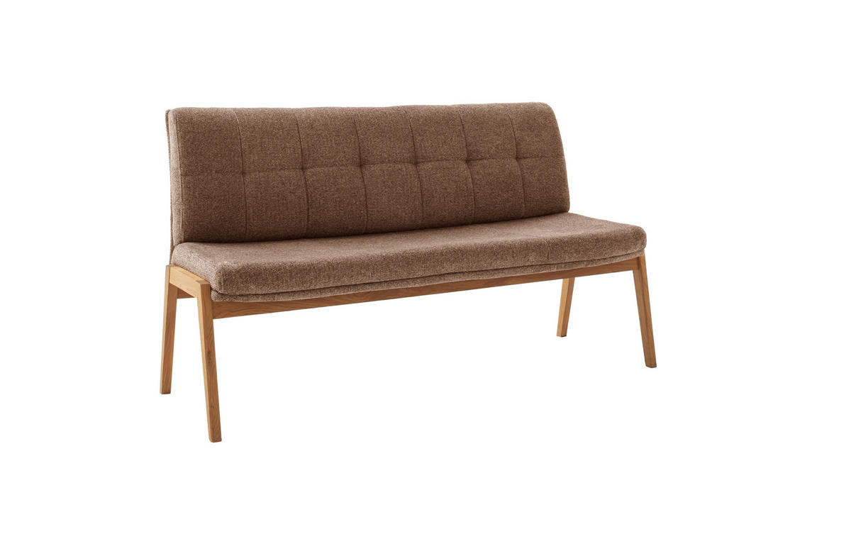 POLSTERBANK Textil Braun, Orange  - Wildeiche/Braun, Modern, Holz/Textil (159/89/67cm) - MID.YOU