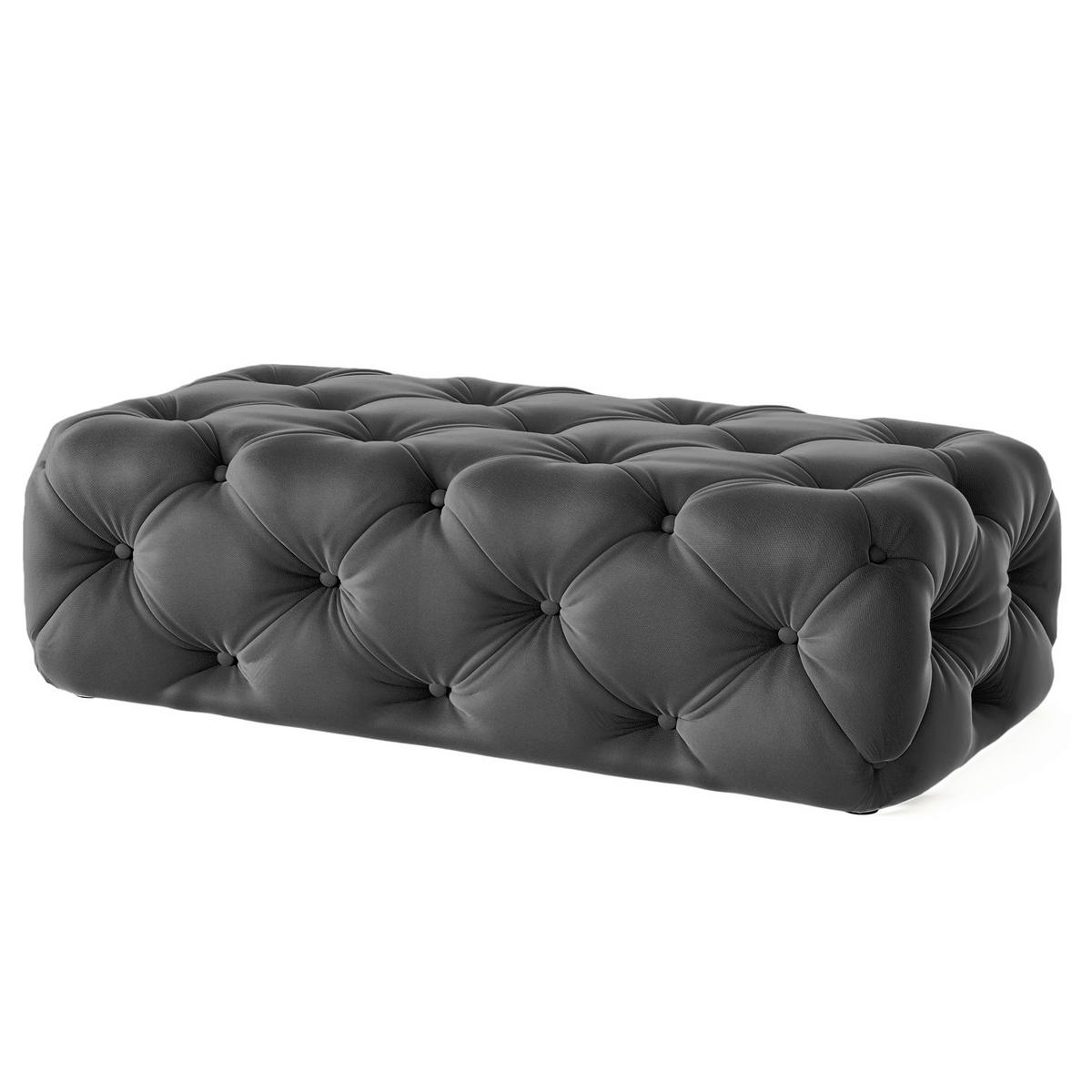 HOCKER in Textil Schwarz  - Schwarz, Design, Kunststoff/Textil (130/39/65cm) - P & B