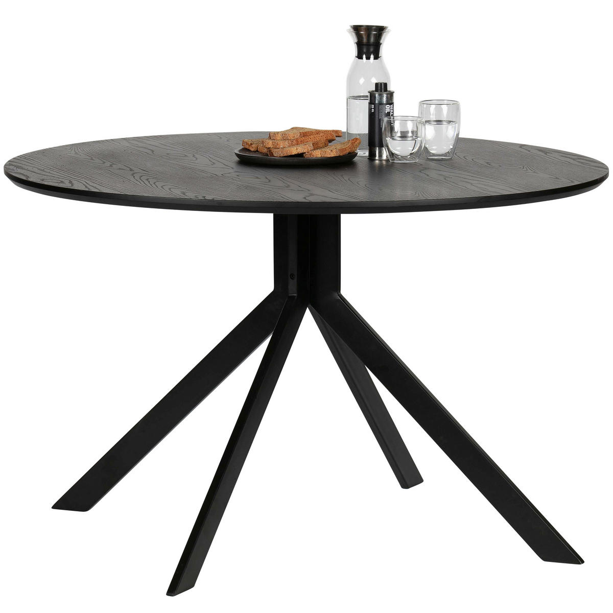 ESSTISCH in Holzwerkstoff 120/120/75 cm  - Schwarz, Design, Holzwerkstoff/Metall (120/120/75cm) - Livetastic