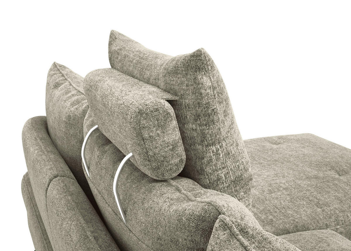 ECKSOFA in Webstoff Hellbraun  - Hellbraun/Schwarz, Konventionell, Textil/Metall (293/183cm) - Carryhome