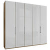 DREHTÜRENSCHRANK in Weiss, Eiche Bianco  - Schieferfarben/Weiss, Konventionell, Glas/Holzwerkstoff (250/216/58cm) - Dieter Knoll