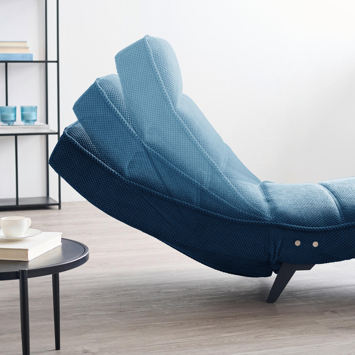 RELAXLIEGE in Webstoff Royalblau  - Royalblau/Schwarz, Design, Textil/Metall (75/158-178/58-86cm) - Welnova