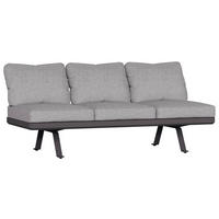LOUNGESOFA 207/78/70 cm Aluminium, Edelstahl  - Anthrazit/Graphitfarben, Design, Textil/Metall (207/78/70cm) - Zebra 