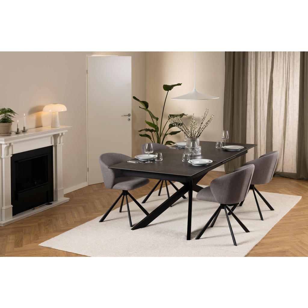 Thumbnail - Mid.you Stuhl, Graubraun, Textil, Flachrohr, 46x80x58 cm, Sitzfläche 360° drehbar, Esszimmer, Stühle, Esszimmerstühle, V...