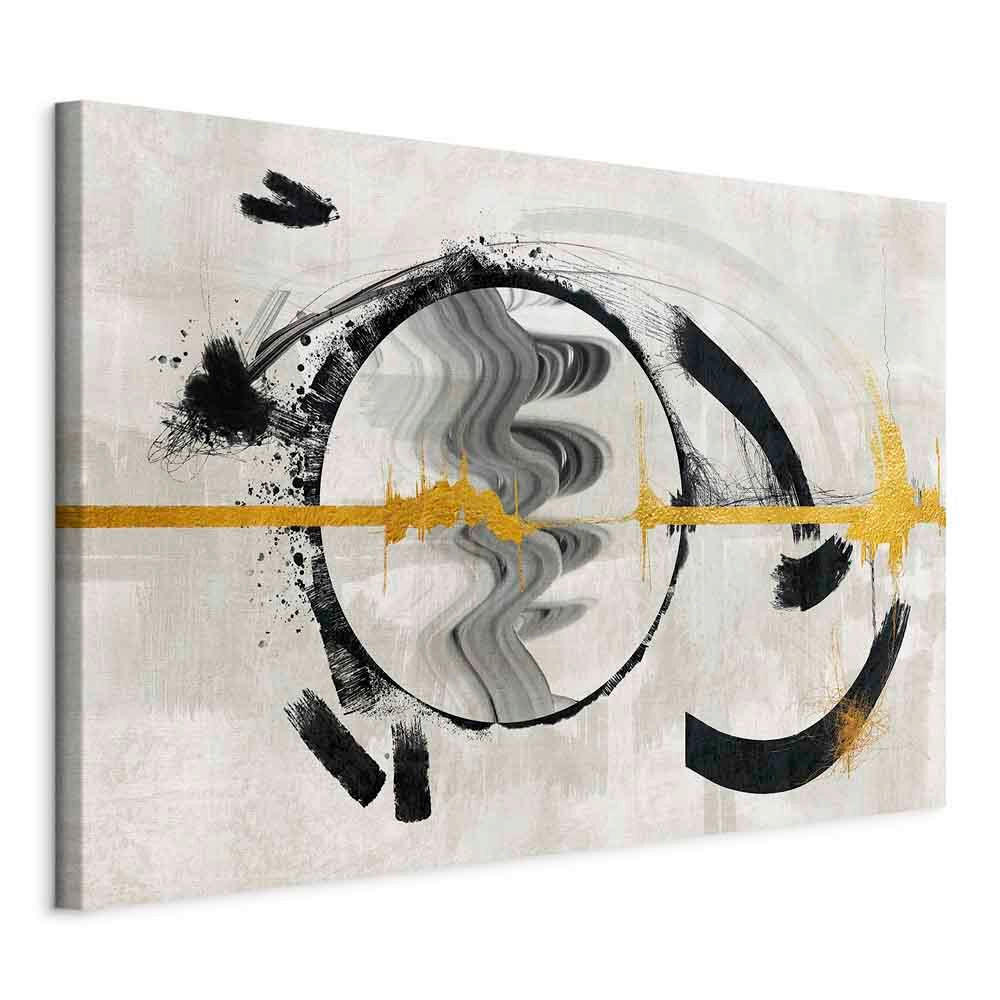 LEINWANDBILD Abstraktes 90/60/1,2 cm  - Hellgrau/Schwarz, Basics, Holz/Textil (90/60/1,2cm) - artgeist