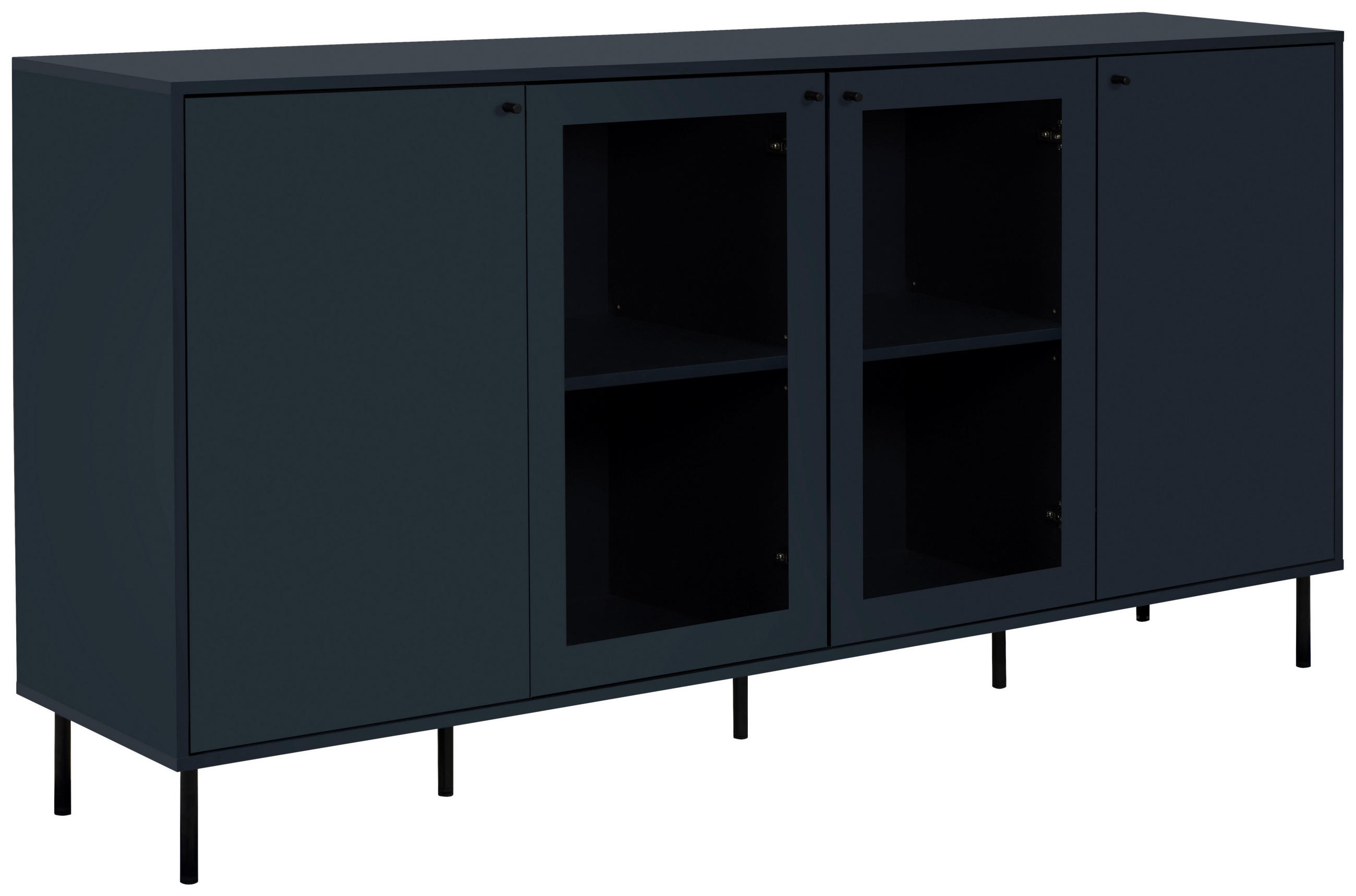 SIDEBOARD  in 180/90/40 cm  - Blau/Schwarz, Design, Glas/Holzwerkstoff (180/90/40cm) - MID.YOU