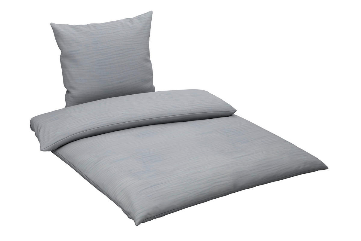 BETTWÄSCHE Musselin 200/200 cm  - Silberfarben, Textil (200/200cm) - Novel