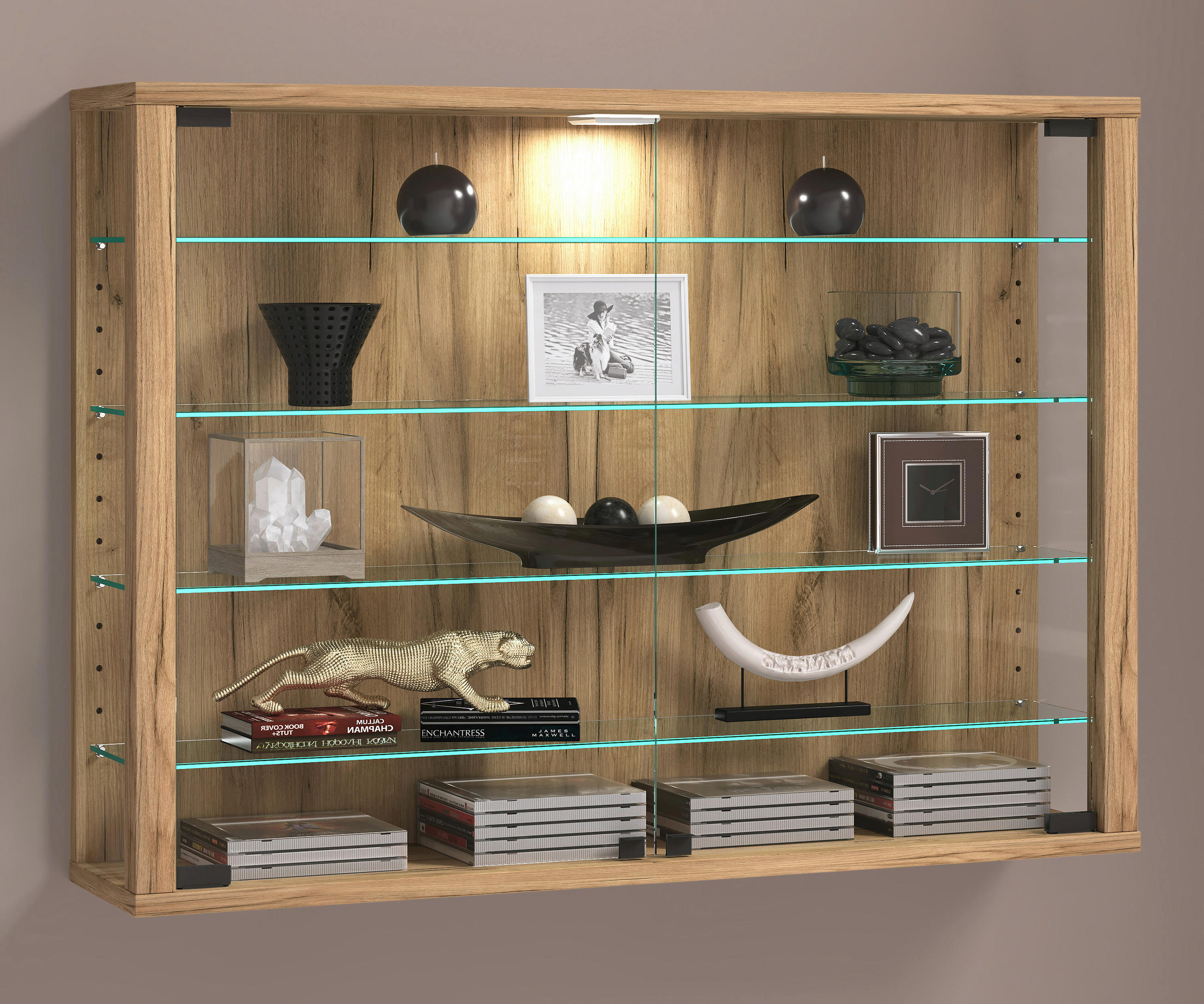 HÄNGEVITRINE in Honigeiche  - Honigeiche, Design, Glas/Holzwerkstoff (83/60/18cm) - MID.YOU