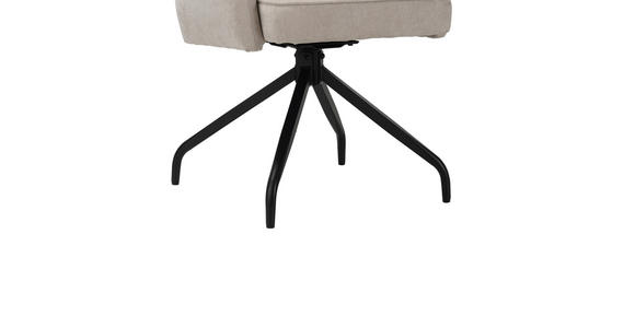 ARMLEHNSTUHL  Sitzfläche 180° drehbar Mikrofaser  - Beige/Schwarz, Design, Textil/Metall (60/90/68cm) - Carryhome