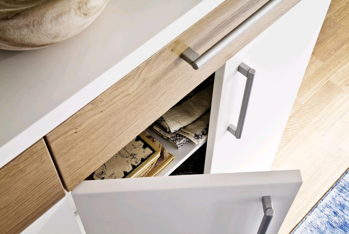 SCHUHSCHRANK  in 121/100/35 cm  - Weiss/Eichefarben, Design, Holz/Holzwerkstoff (121/100/35cm) - Moderano