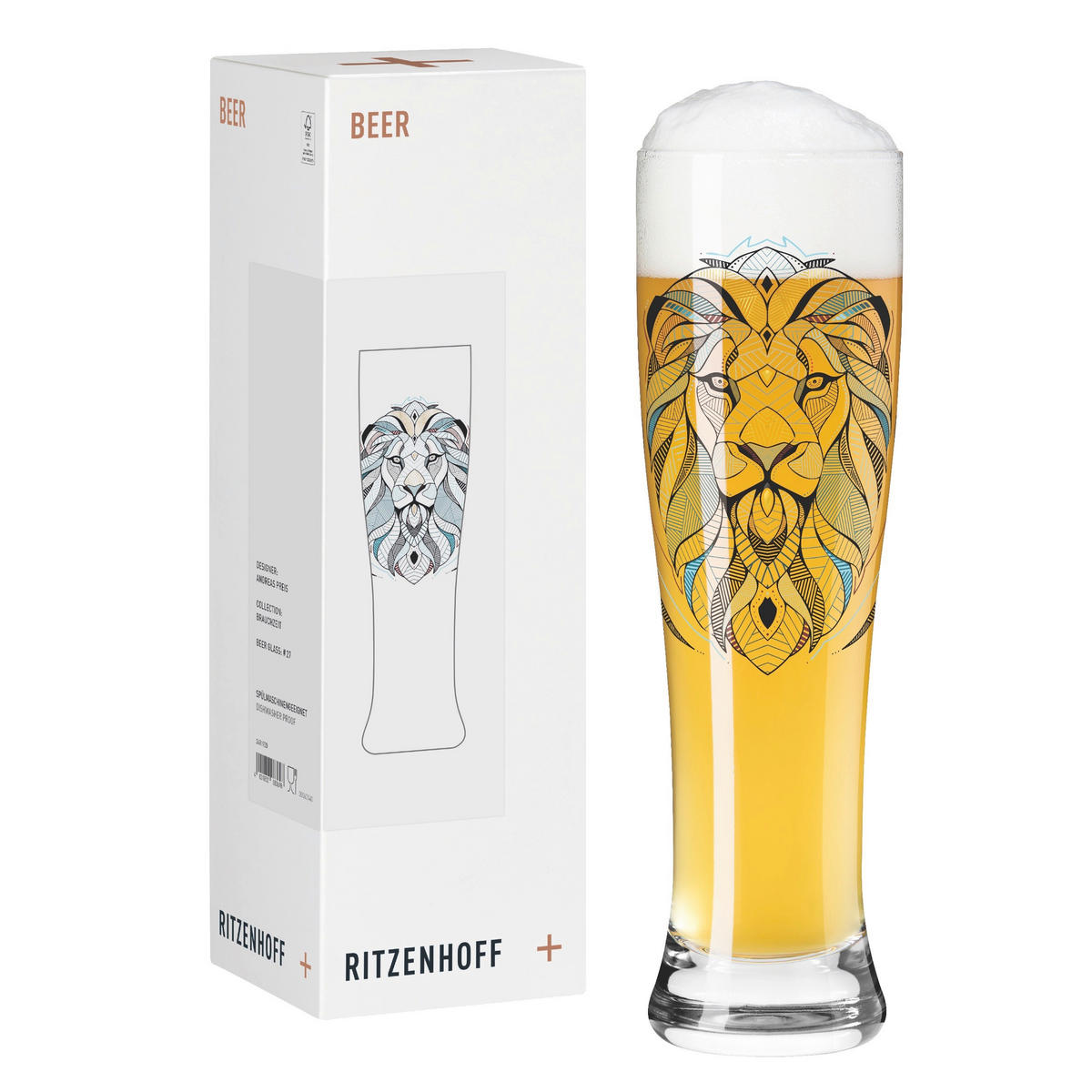 BIERGLAS 646 ml  - Blau/Transparent, Design, Glas (7.5/25.4cm) - Ritzenhoff