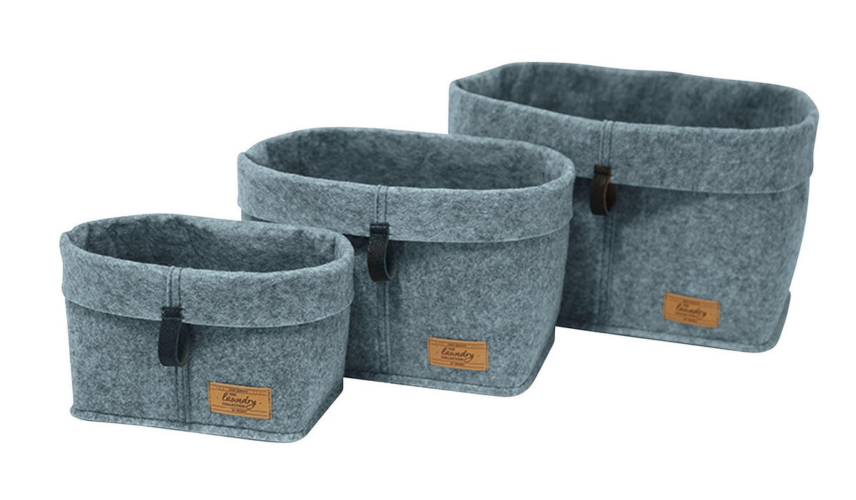 AUFBEWAHRUNGSKÖRBCHEN  - Dunkelbraun/Grau, KONVENTIONELL, Textil (18/13/12cm) - Wenko