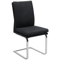 SCHWINGSTUHL  in Stahl Mikrofaser  - Chromfarben/Schwarz, Design, Textil/Metall (47/100/64cm) - Novel