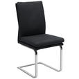 SCHWINGSTUHL in Stahl Mikrofaser - Chromfarben/Schwarz, Design, Textil/Metall (47/100/64cm) - Novel