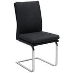 SCHWINGSTUHL  in Stahl Mikrofaser  - Chromfarben/Schwarz, Design, Textil/Metall (47/100/64cm) - Novel