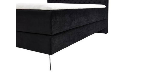 BOXSPRINGBETT 160/200 cm  in Schwarz  - Chromfarben/Schwarz, Design, Textil/Metall (160/200cm) - Xora