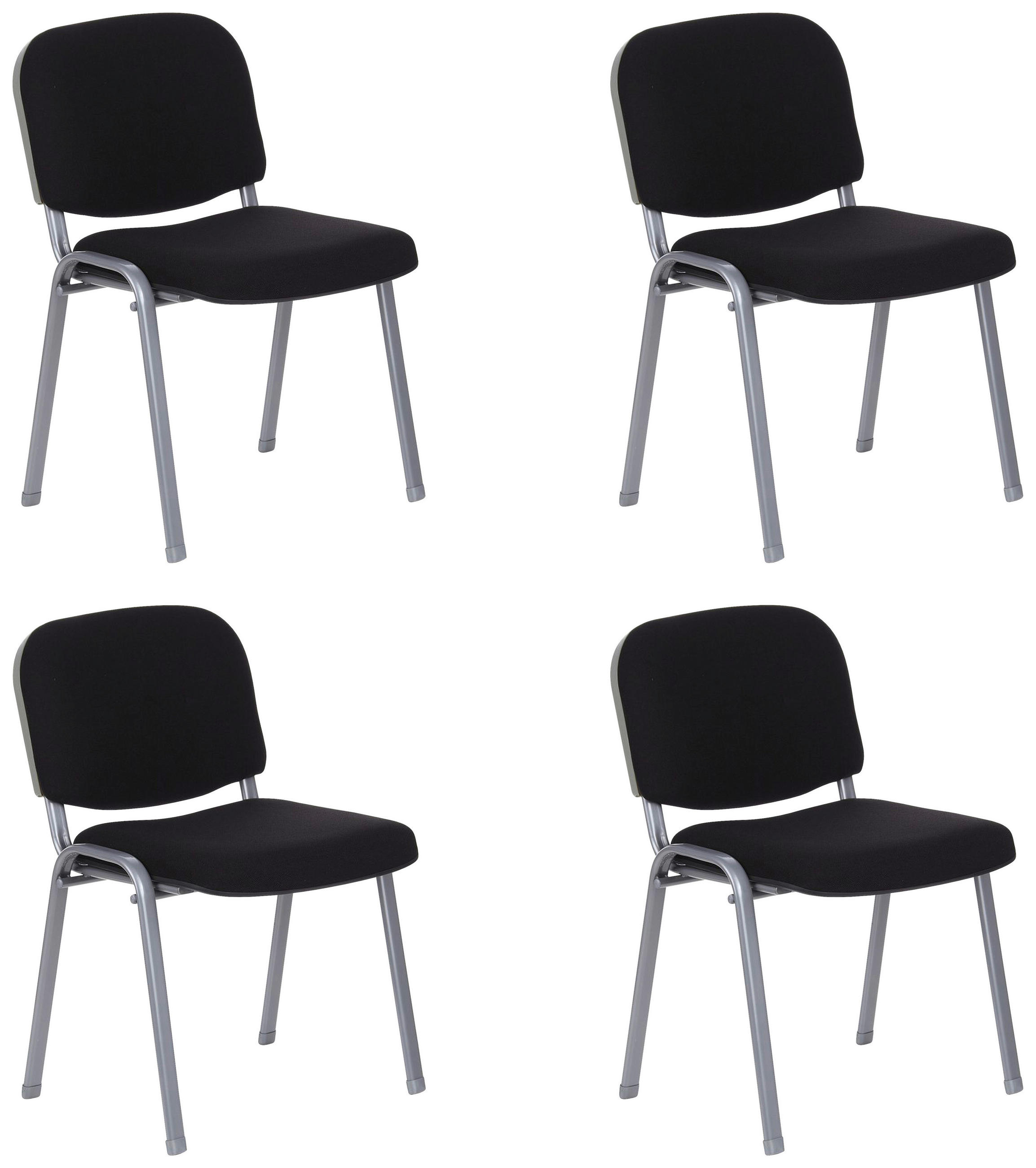 SADA KONFERENČNÍCH ŽIDLÍ 4 ks - černá/barvy stříbra, Basics, kov/textil (58/84/48cm) - MID.YOU