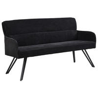 SITZBANK in Metall, Textil Schwarz  - Schwarz, MODERN, Textil/Metall (160/94/67cm) - MID.YOU