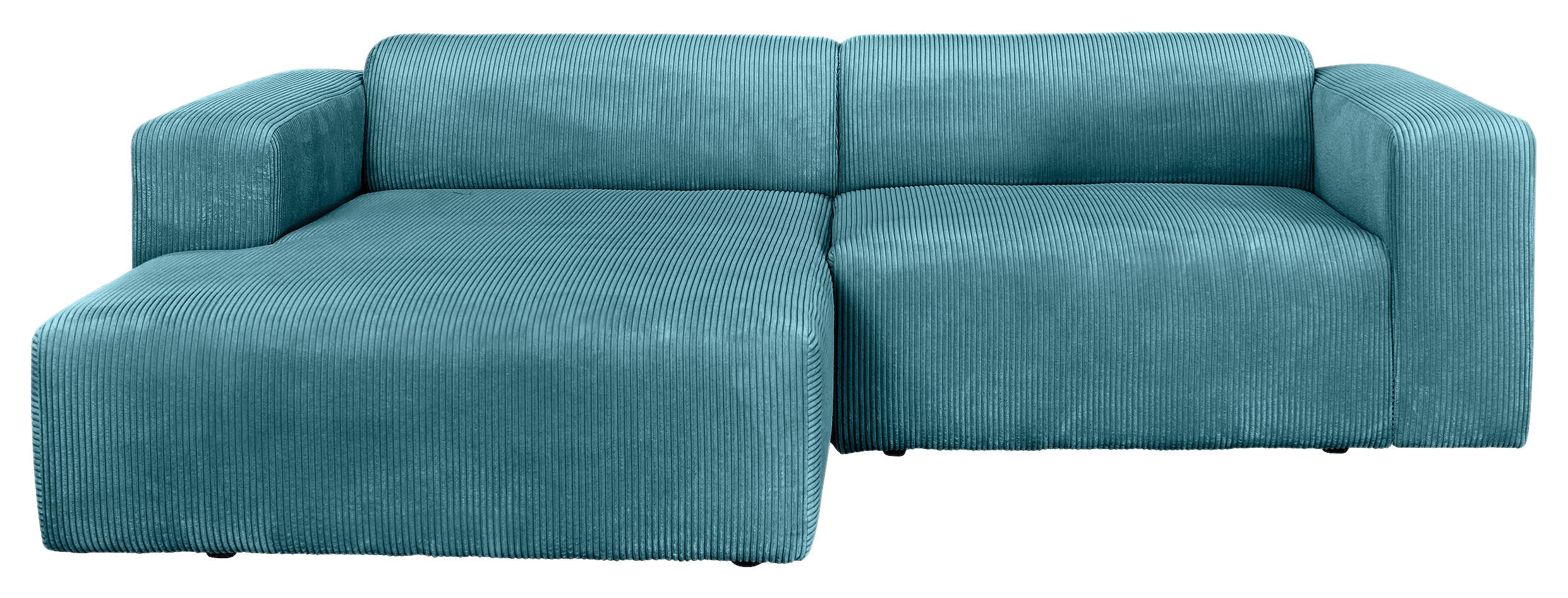 ECKSOFA BASMA Hellblau Cord  - Schwarz/Hellblau, Design, Kunststoff/Textil (175/298cm) - P & B