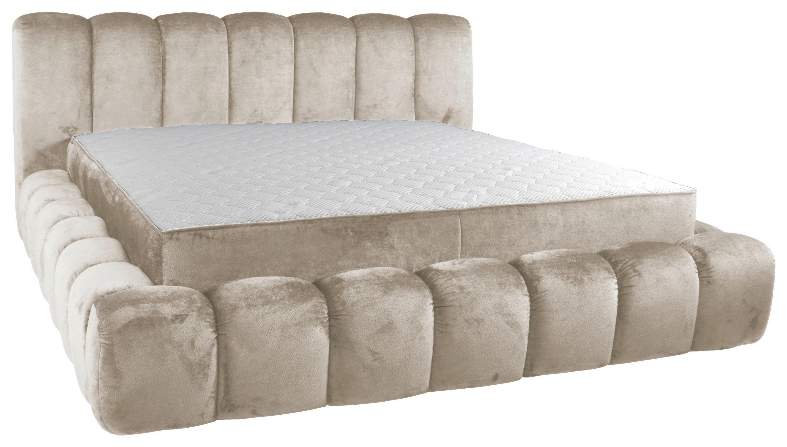 POLSTERBETT Lattenrost, Bettkasten Creme 180/200 cm  - Birkefarben/Creme, Trend, Holz/Kunststoff (180/200cm) - Esposa