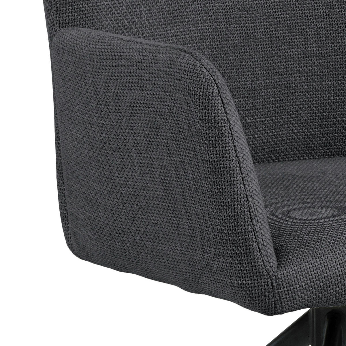 STOLICA S NASLONOM ZA RUKE  tamno siva  tekstil      - tamno siva/crna, Design, tekstil/metal (57,5/86/61,5cm) - MID.YOU