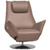 RELAXSESSEL in Leder Altrosa  - Edelstahlfarben/Altrosa, Design, Leder/Metall (92/79/90cm) - Koinor