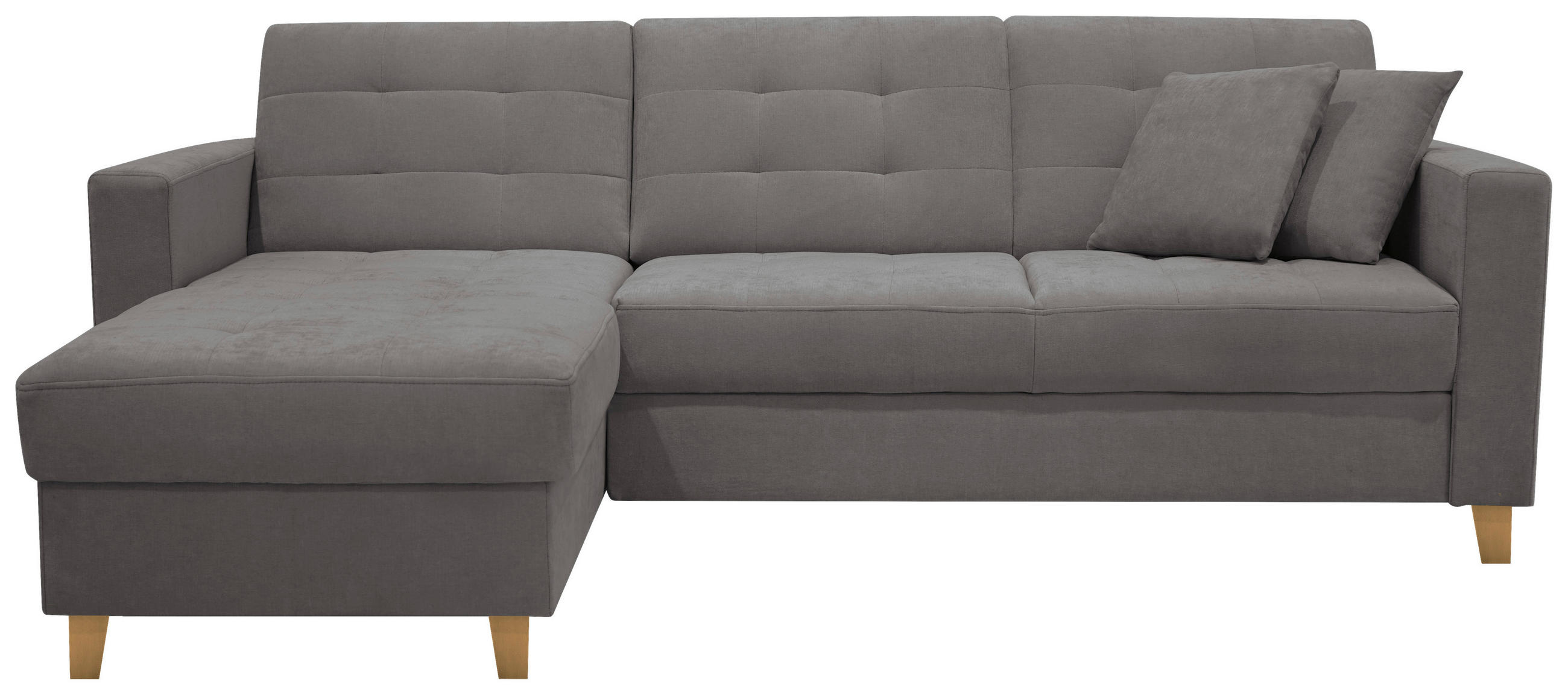 ECKSOFA Chenille Taupe  - Taupe/Naturfarben, Design, Holz/Textil (160/231cm) - Livetastic