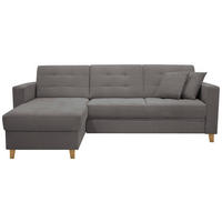 ECKSOFA Chenille Taupe  - Taupe/Naturfarben, Design, Holz/Textil (160/231cm) - Livetastic