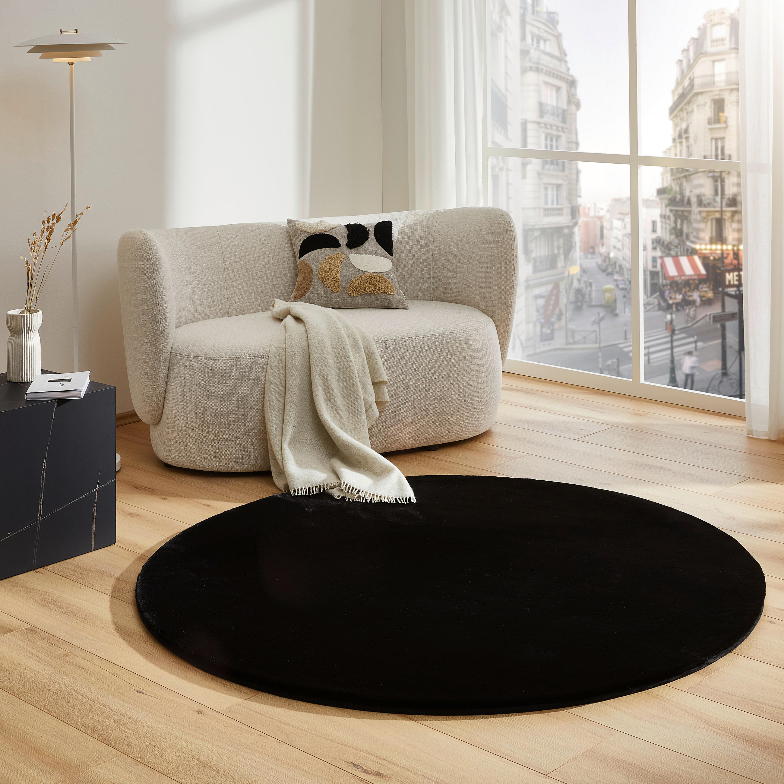 HOCHFLORTEPPICH 160 cm LIMA Schwarz  - Schwarz, Basics, Textil (160cm) - Novel