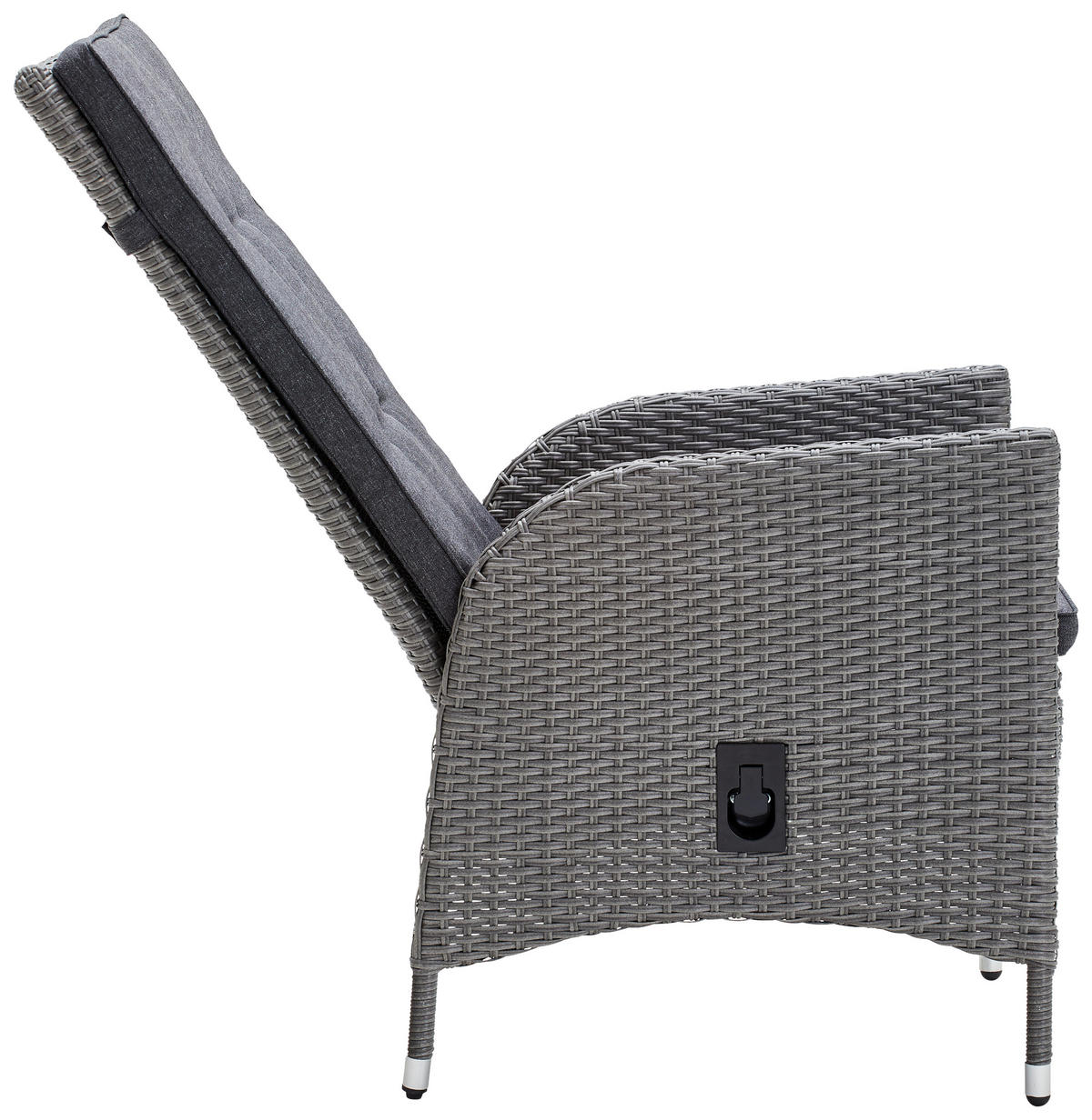 GARTENSESSEL Stahl Grau, Dunkelgrau  - Dunkelgrau/Grau, MODERN, Kunststoff/Textil (55/108/71cm) - Ambia Garden