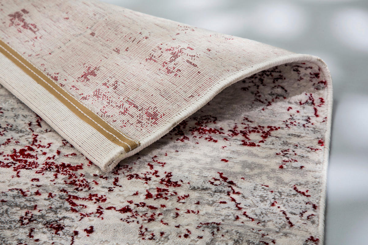 WEBTEPPICH 80/150 cm Antea Creme, Rot  - Rot/Creme, Design, Textil (80/150cm) - Schöner Wohnen