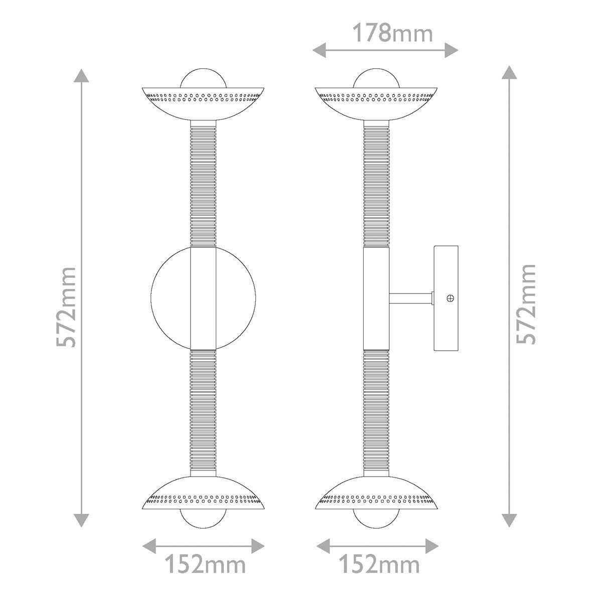 LED-WANDLEUCHTE Alora Mood 57,2/15,2/17,8 cm  - Goldfarben, Design, Glas/Metall (57,2/15,2/17,8cm) - Elstead Lighting