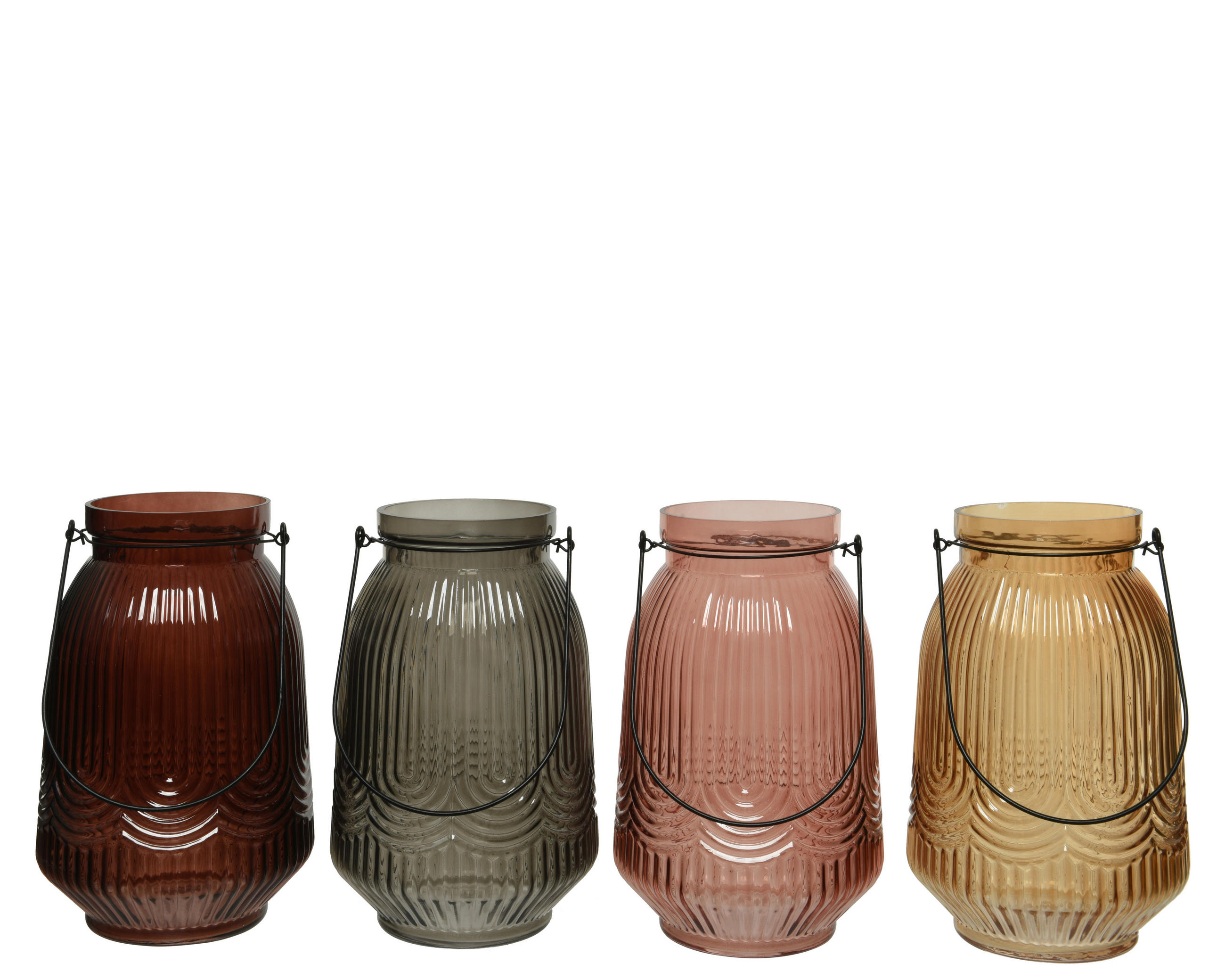 SUPORT DE LUMÂNARE ANTIVÂNT - galben/roz, Basics, sticlă (16/24cm)