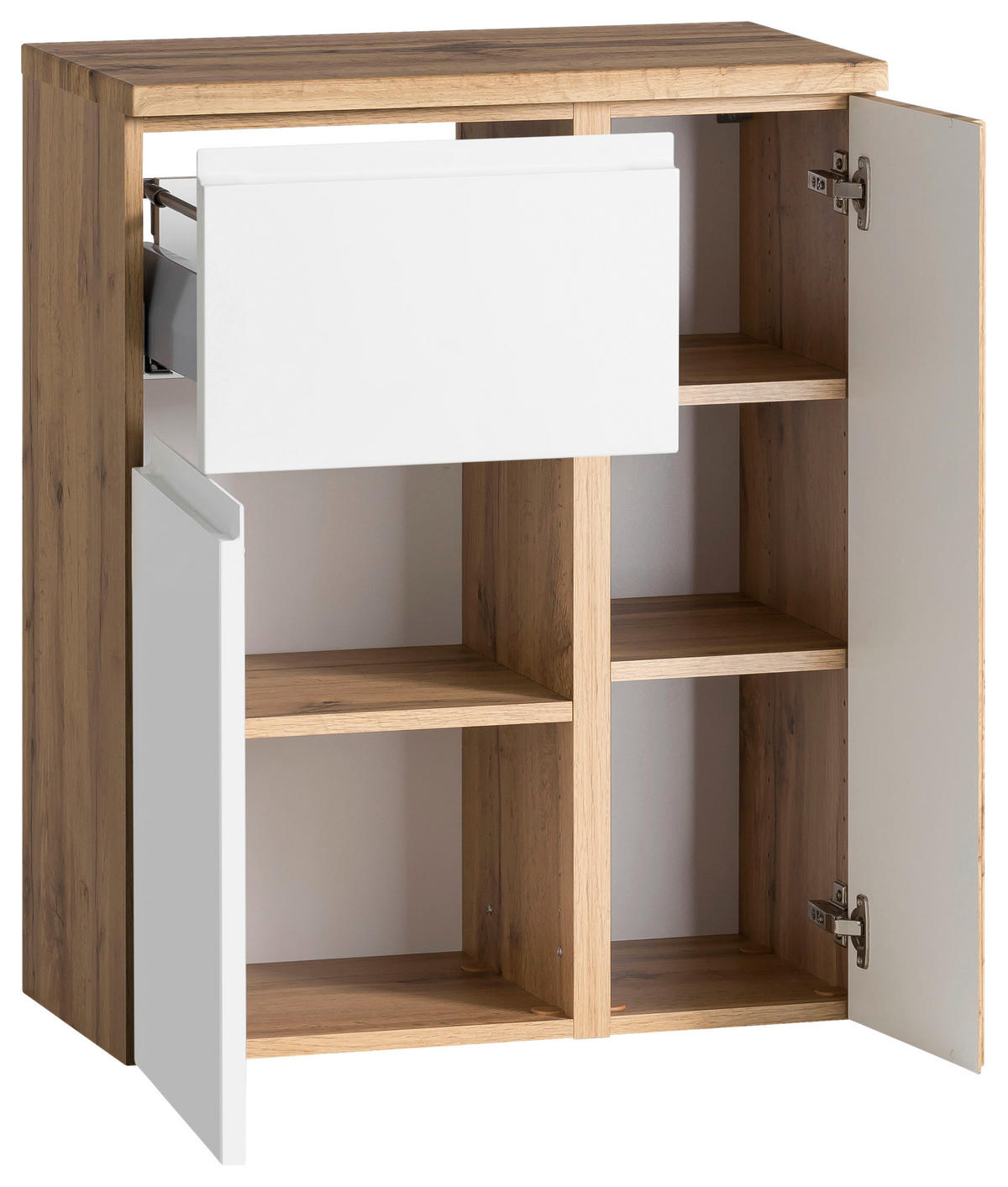 UNTERSCHRANK in   - Weiss/Eiche Wotan, Modern, Holzwerkstoff (65/79/35cm) - Held