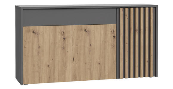 SIDEBOARD Grau, Eiche Artisan 164,2/87,9/42 cm - Eiche Artisan/Grau, Trend, Holzwerkstoff (164,2/87,9/42cm) - Carryhome