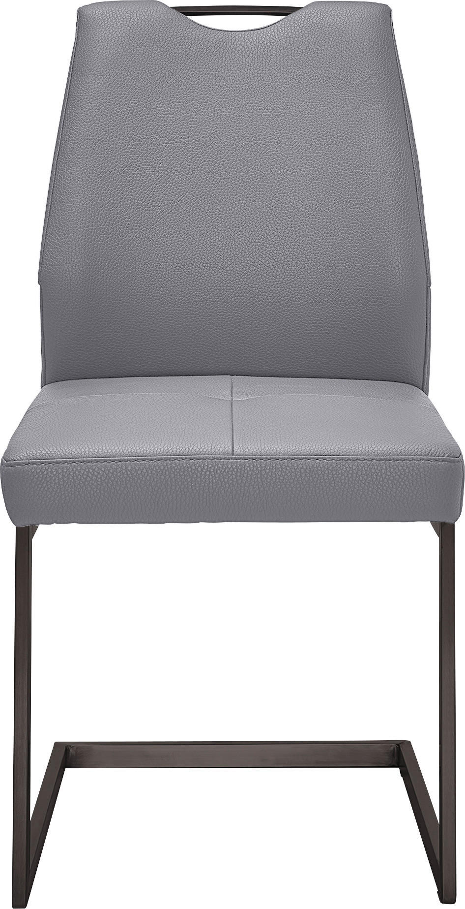 SCHWINGSTUHL  in Stahl Mikrofaser  - Graublau/Schwarz, Design, Textil/Metall (47/58/99cm) - Dieter Knoll
