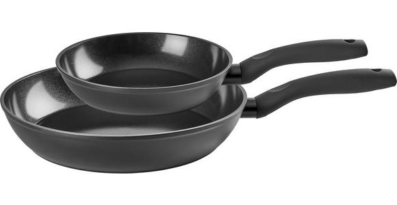 PFANNENSET Aluminium 2-teilig  - Schwarz, Basics, Kunststoff/Metall - Homeware Profession.