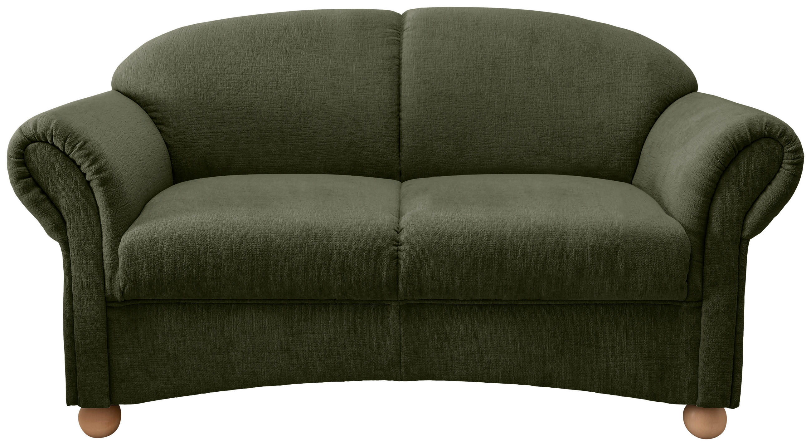2-SITZER-SOFA in Mikrofaser Grün  - Wildeiche/Grün, KONVENTIONELL, Holz/Textil (151/94/80cm) - Livetastic