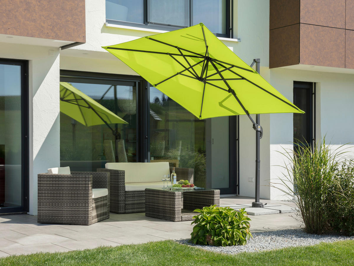 AMPELSCHIRM   - Anthrazit/Grün, Basics, Textil/Metall (300/239/230cm) - Schneider