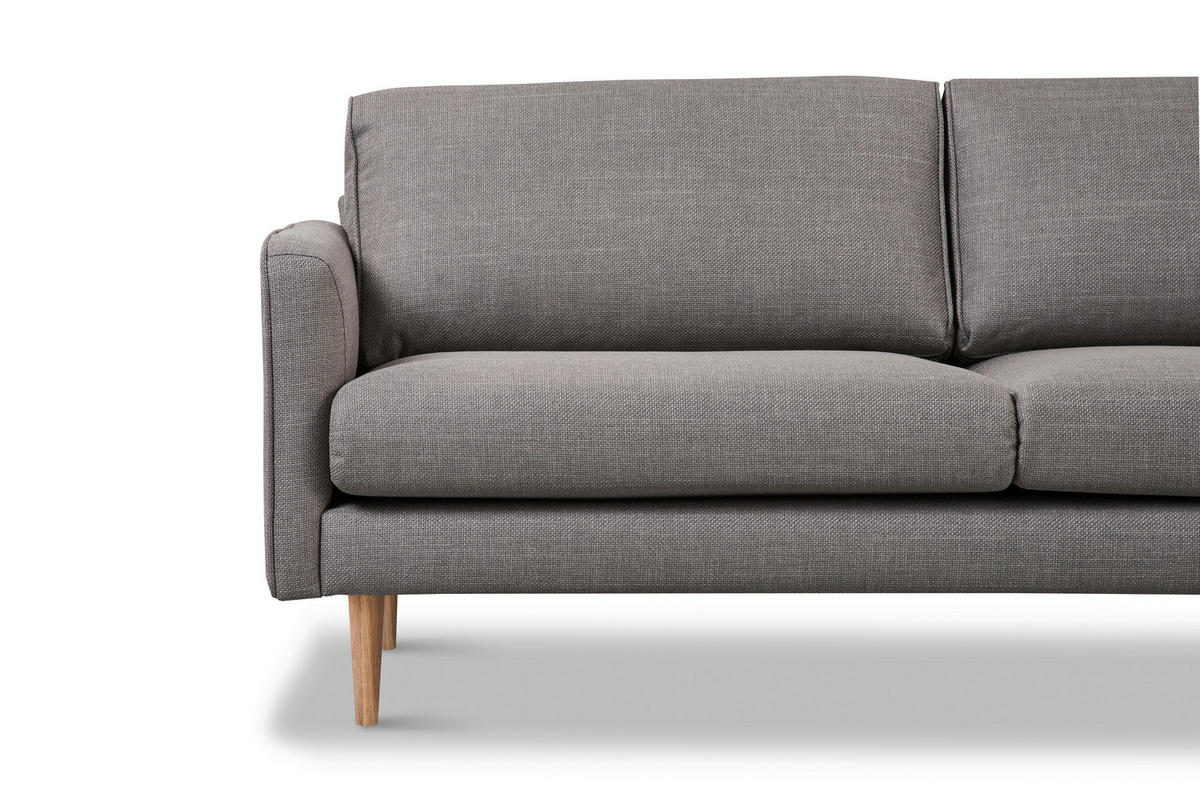 3-SITS SOFFA i grå  - grå/naturfärgad, Design, trä/textil (197/82,5/92cm) - Best Price