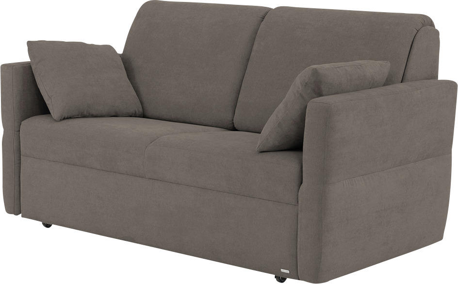 SCHLAFSOFA Chenille Schlammfarben  - Schlammfarben/Schwarz, KONVENTIONELL, Kunststoff/Textil (150/88/91cm) - Sedda