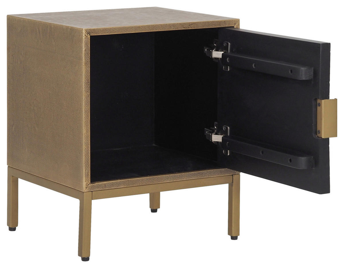 ÉJJELISZEKRÉNY aranyszínű, sárgarézszínű  - natúr színű/sárgarézszínű, Modern, faalapú anyag/fa (40/50/35cm) - MID.YOU