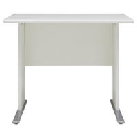 SCHREIBTISCH 90/65/74,2 cm  in Weiß  - Silberfarben/Weiß, Basics, Holzwerkstoff/Metall (90/65/74,2cm) - MID.YOU
