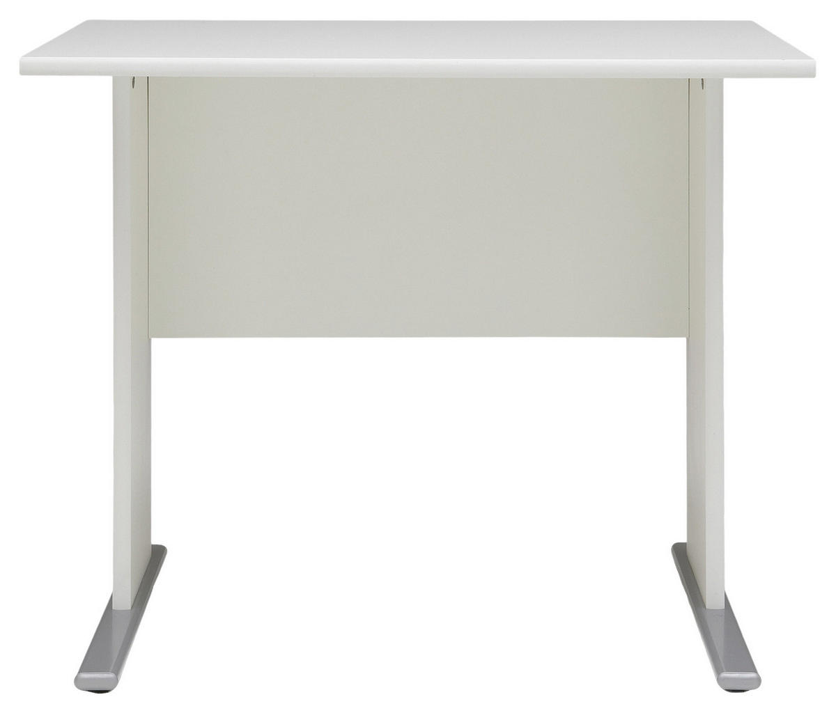 SCHREIBTISCH 90/65/74,2 cm  in Weiß  - Silberfarben/Weiß, Basics, Holzwerkstoff/Metall (90/65/74,2cm) - MID.YOU
