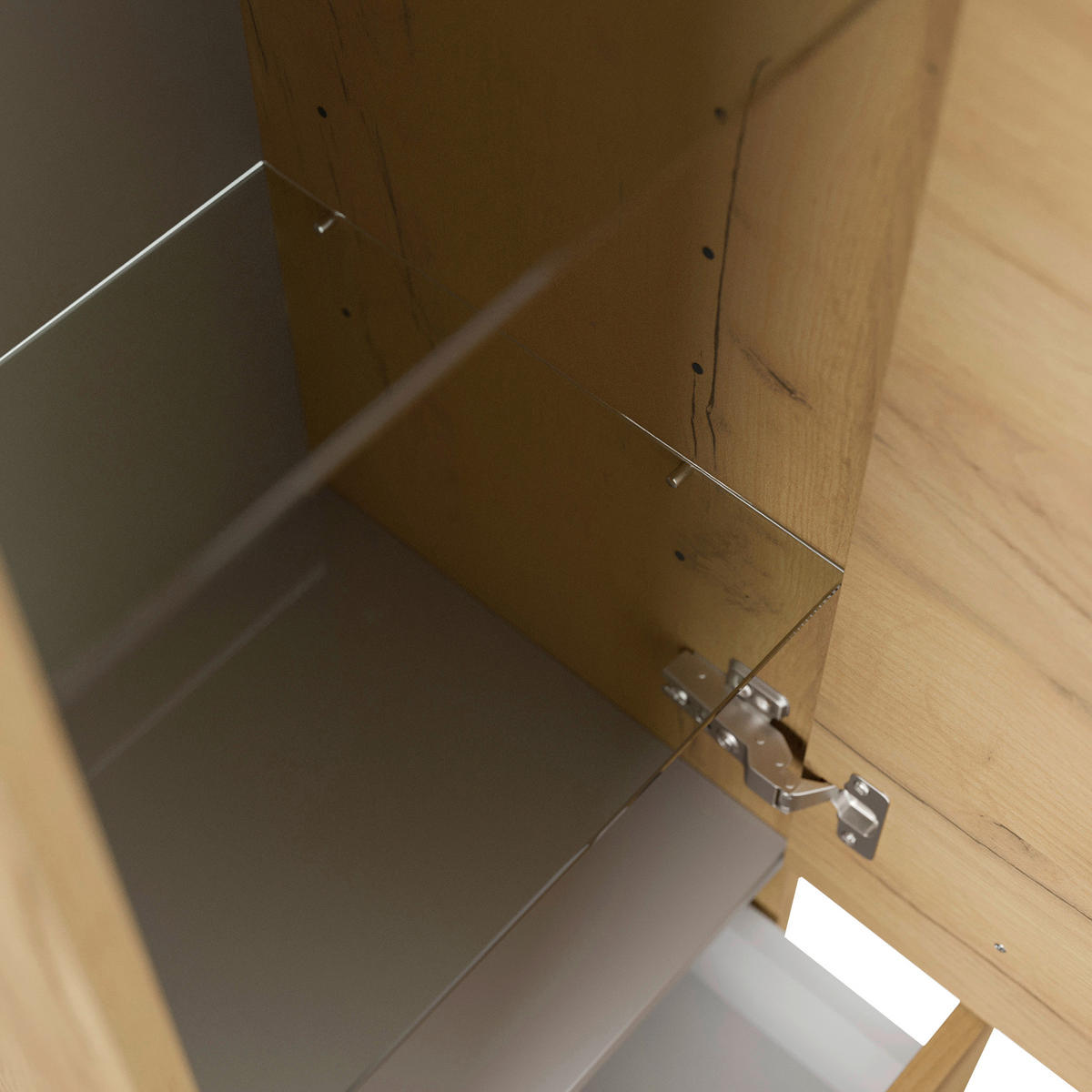 MIDISCHRANK 35,2/120/35,8 cm  - Eichefarben, Basics, Glas/Holzwerkstoff (35,2/120/35,8cm) - MID.YOU